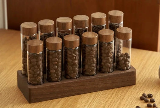 Coffee Beans Storage Container Tube Display Rack Tea Bottle Glass Single Dose Espresso Accessory Coffeware Set Barista Tool Gift